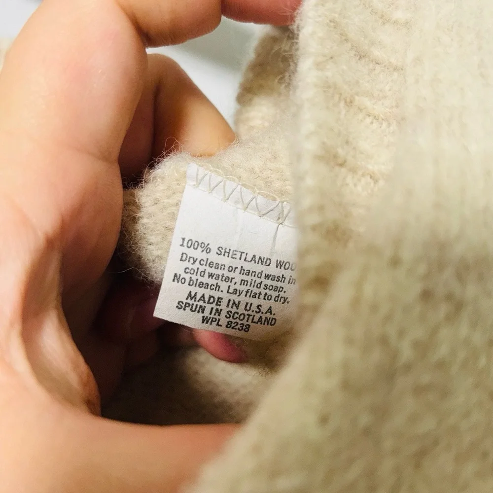 Vintage The Moors Lord Jeff Shetland Wool Sweater Vest Mens Large Cream